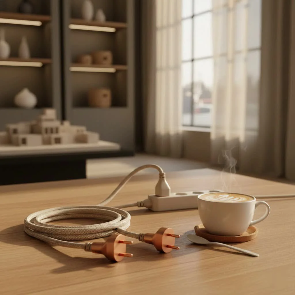 USB-C extension cord connecting a laptop to a monitor