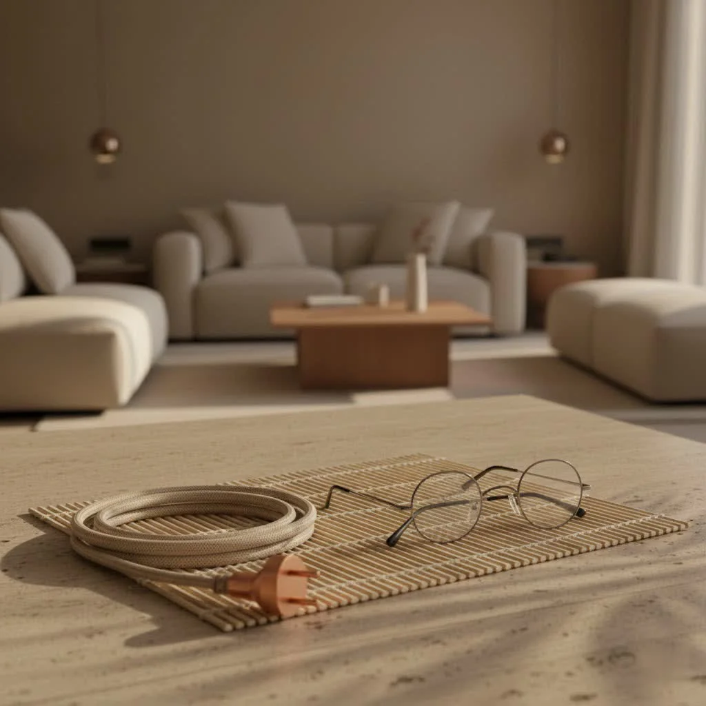 Various 20-foot extension cords coiled and ready for use