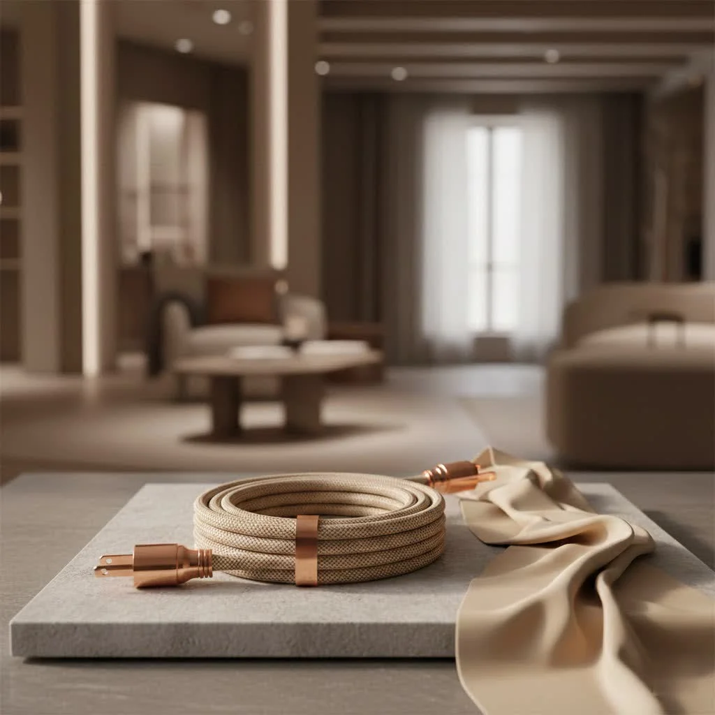 30 amp camper extension cord connected to an RV