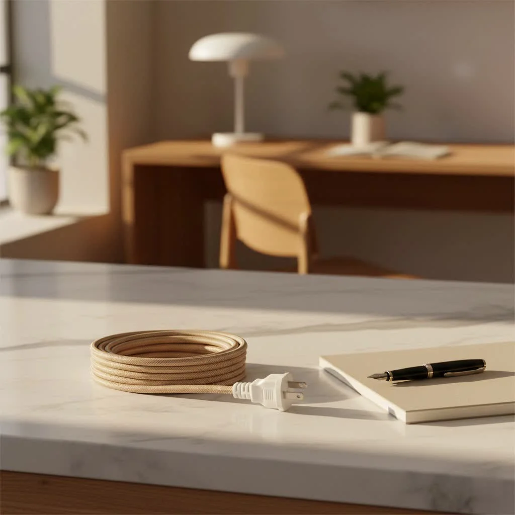 Clothes dryer with a power cord plugged into a wall outlet