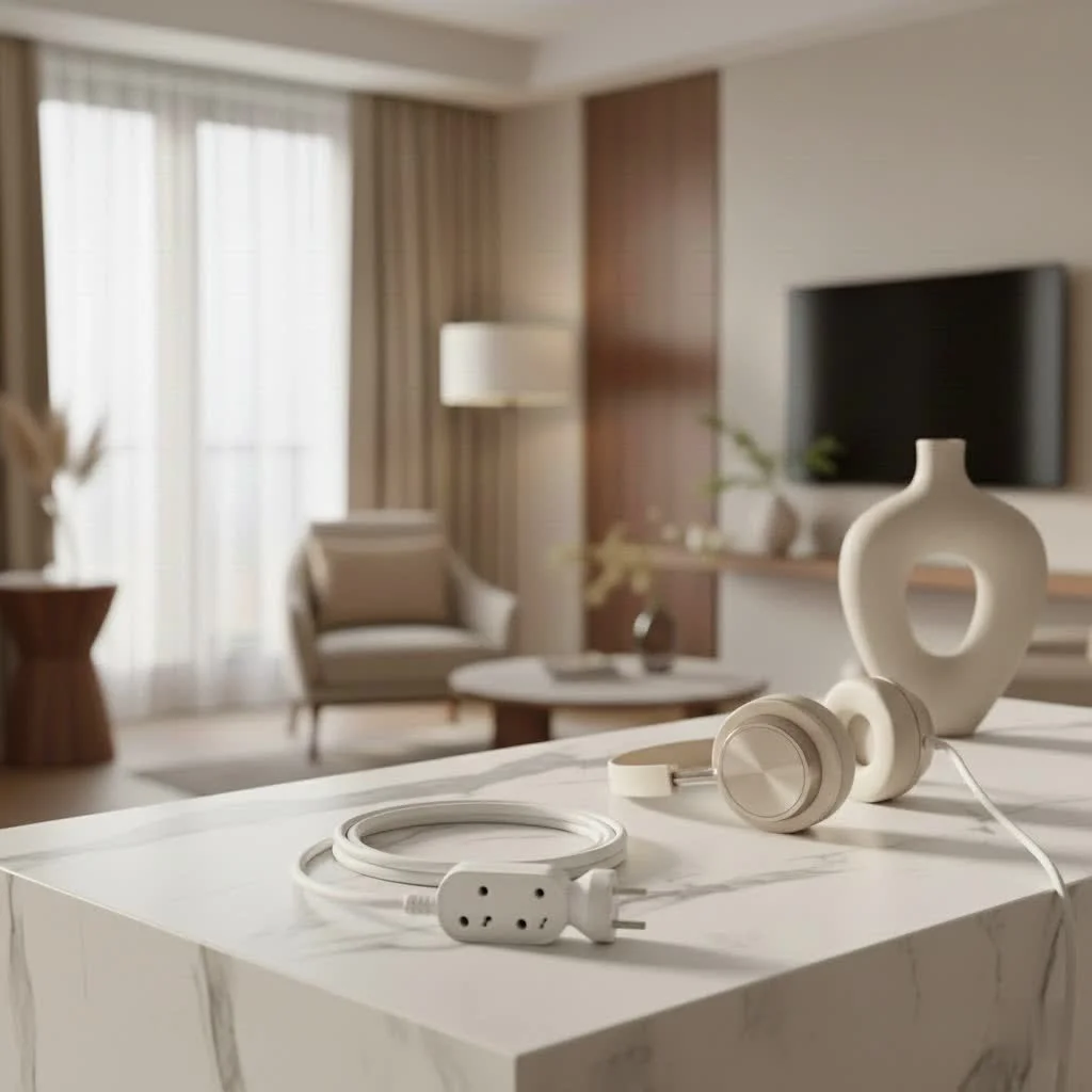 Various extension cords coiled and ready for use