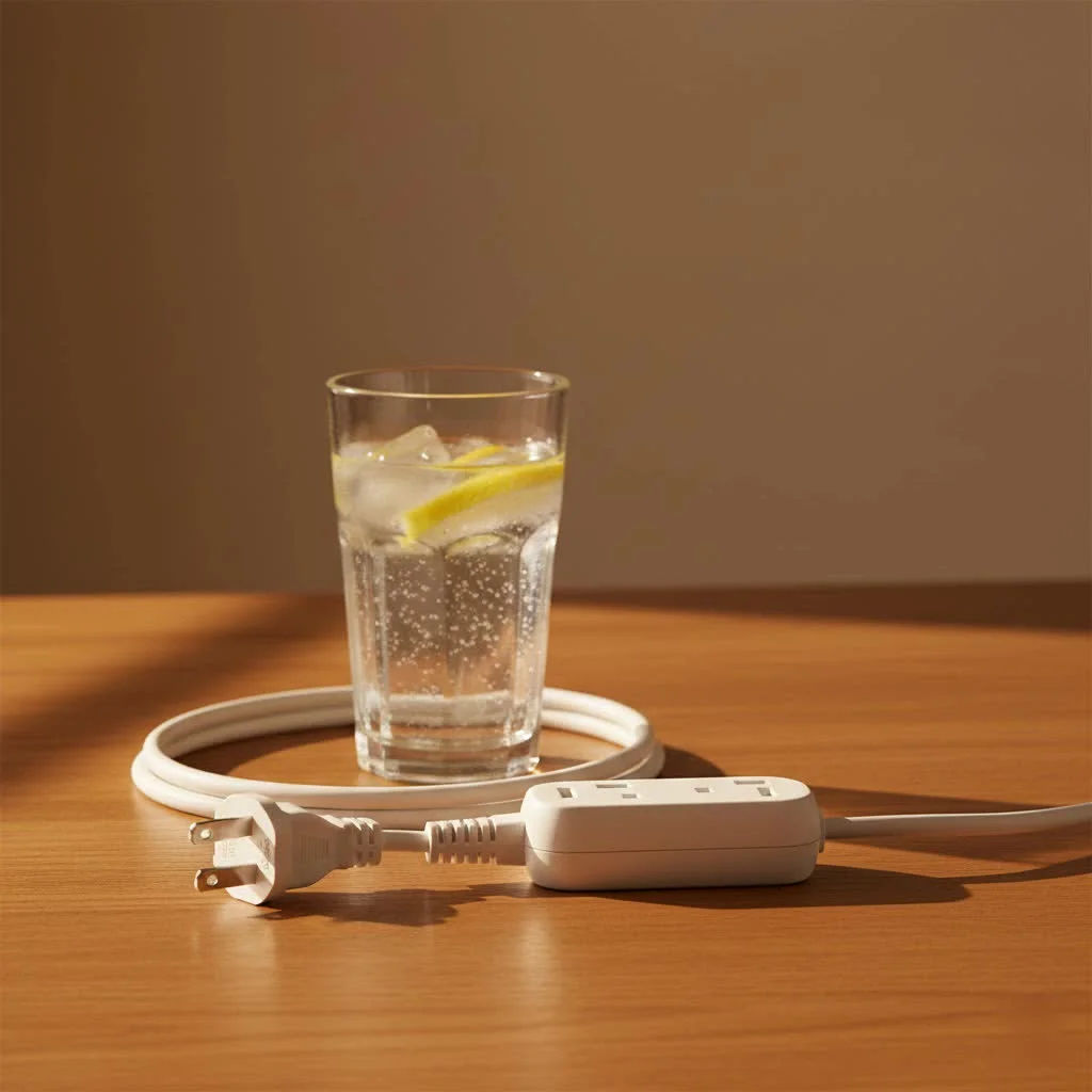 USB extension cords connecting various devices